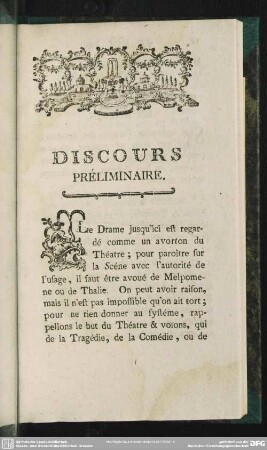 Discours Préliminaire