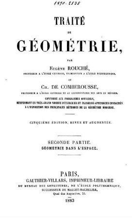 Partie 2: Traité de géométrie. Seconde Partie