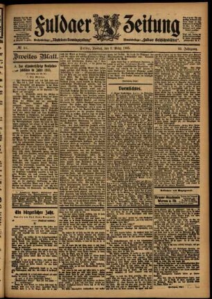 Zweite Ausgabe vom Freitag, den 03. März 1905.