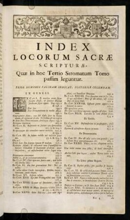 Index Locorum Sacrae Scripturae