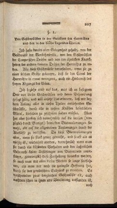 §. 1. Von Geschwülsten in der Substanz der Harnröhre und den in der Nähe liegenden Theilen. - §. 3. Von der Verstopfung der Harnröhre durch fleischichte Auswachsungen oder sogenannte Cartinkeln.
