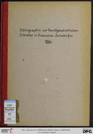 Bibliographie zur kunstgeschichtlichen Literatur in slawischen Zeitschriften