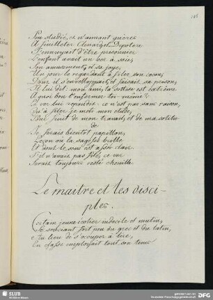[Text 114:] Le maître et les disciples (Fabel).