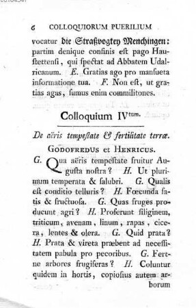 Colloquium IV tum. De aeris tempestate & fertilitate terrae