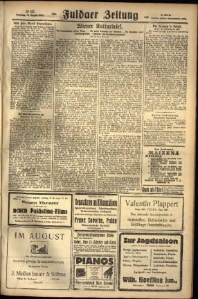 Zweite Ausgabe vom Samstag, den 15. August 1925.