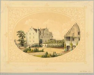 Das Schloss und Rittergut in Großzschocher (Leipzig-Großzschocher), aus dem Album der Rittergüter und Schlösser im Königreiche Sachsen