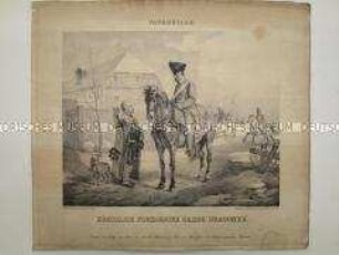 Uniformdarstellung, Dragoner zu Pferd, Garde-Dragonerregiment, Bauer, Preußen, 1826.