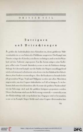 Dritter Teil: Intriguen und Betrachtungen