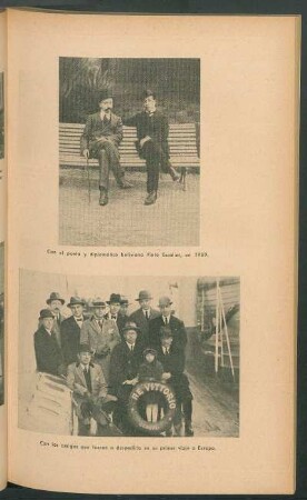 Con el poeta y diplomático boliviano Pinto Escalier, en 1909. [Fotografía]