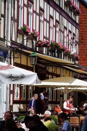 Deutschland. Sachsen Anhalt. Wernigerode. Altstadt. Aussengastronomie