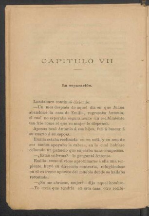 Capítulo VII - La separación.