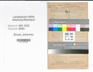 Entnazifizierung Johannes Bunse , geb. 17.11.1921 (Landarbeiter)