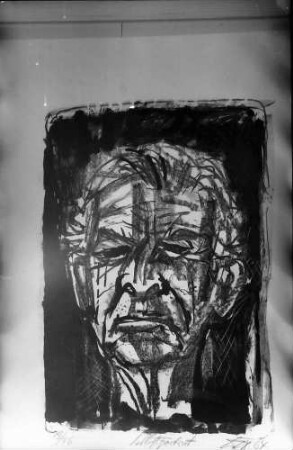 Bernau: Selbstporträt; Otto Dix (Kohle) 1964
