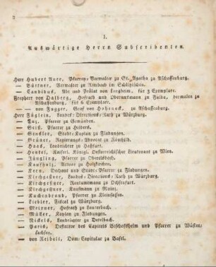 I. Auswärtige Herrn Subskribenten.