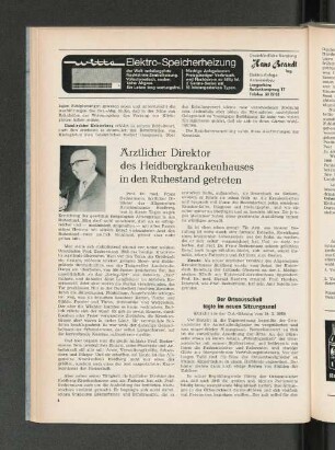 Ärztlicher Direktor des Heidbergkrankenhauses in den Ruhestand getreten