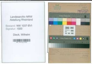 Entnazifizierung Wilhelm Dieck , geb. 05.01.1897 (Sparkassenleiter)