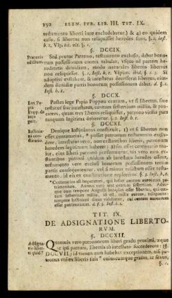 Tit. IX. De Adsignatione Libertorum