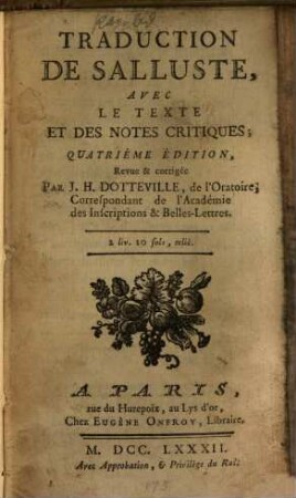 Traduction de Salluste
