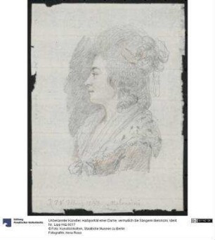 Halbporträt einer Dame, vermutlich die Sängerin Meloncini
