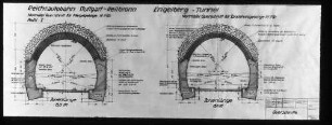 Engelbergtunnel: Konstruktionszeichnung der Tunnelquerschnitte
