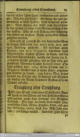 Creutzberg oder Creutzburg