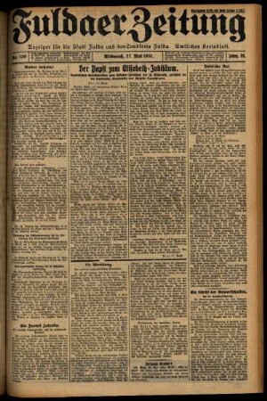 Ausgabe vom Mittwoch, den 27. Mai 1931.