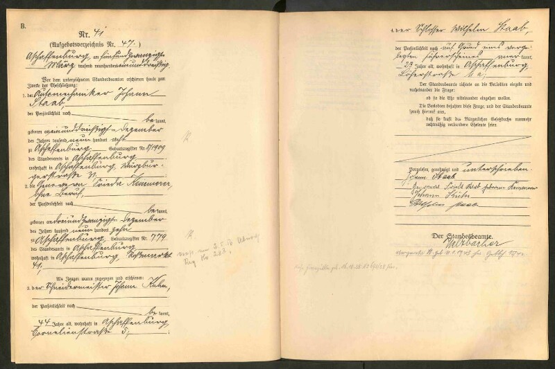 Standesamtsbuch der Stadt Aschaffenburg: Eheschließungen 252/1930 - 130/1931