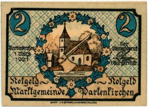 Geldschein / Notgeld, 2 Mark, 1.3.1921