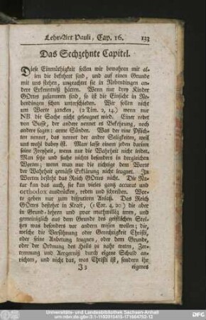 Das Sechzehnte Capitel.