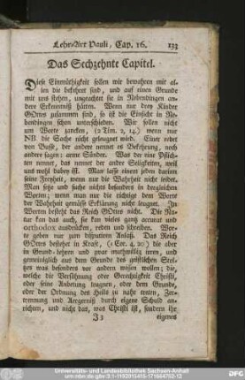 Das Sechzehnte Capitel.