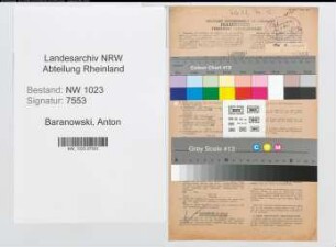 Entnazifizierung Anton Baranowski , geb. 22.06.1910 (Schlosser)