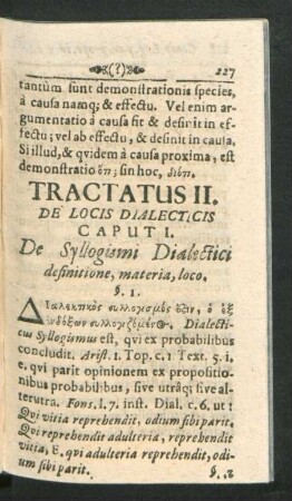 Tractatus II. De Locis Dialecticis.