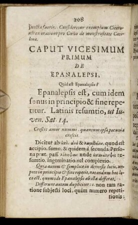 Caput Vicesimum Primum De Epanalepsi.