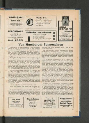 Von Hamburger Sonnenuhren
