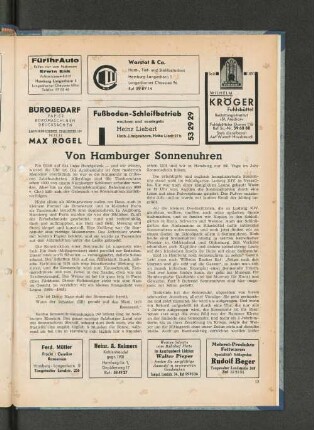 Von Hamburger Sonnenuhren