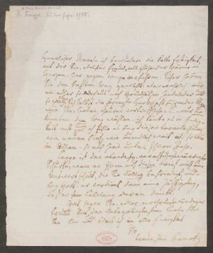 Brief an Adolph von Knigge : 1788
