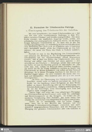 II. Formulare für Urheberrechts-Verträge