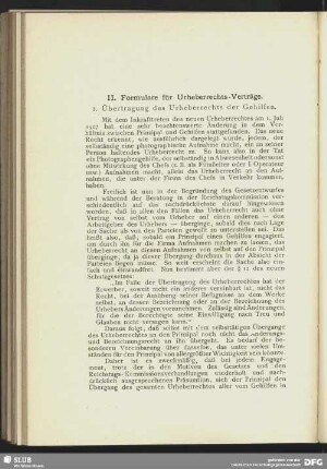II. Formulare für Urheberrechts-Verträge