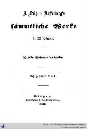 Die Furie von Toledo: J. Freih. v. Auffenberg's sämmtliche Werke: in 22 Bänden