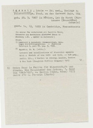 Angaben zur Person Agassiz, Louis