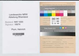 Entnazifizierung Heinrich Plum, geb. 24.04.1921 (Grubensteiger)