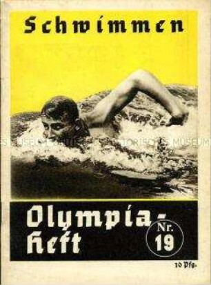 Begleitheft zu den Olympischen Spielen 1936 für die Sportart Schwimmen