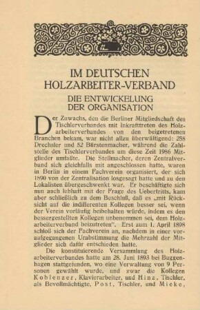 Im Deutschen Holzarbeiter-Verband