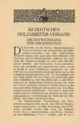 Im Deutschen Holzarbeiter-Verband