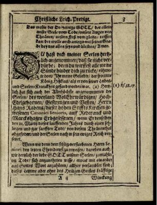 Christliche Leichpredigt. Exordium