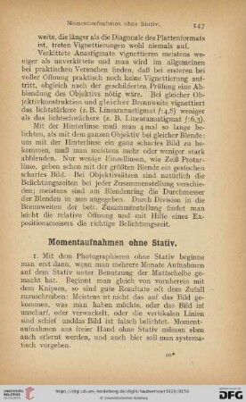 Momentaufnahmen ohne Stativ