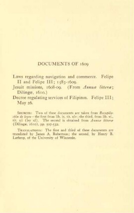 Documents of 1609