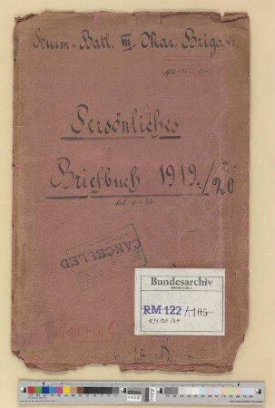 Sturm-Bataillon III.- Persönliches Briefbuch