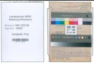Entnazifizierung Fritz Hunekohl , geb. 04.12.1898 (Konrektor)