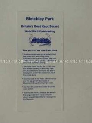 Informationsprospekt des Museums "Bletchley Park"